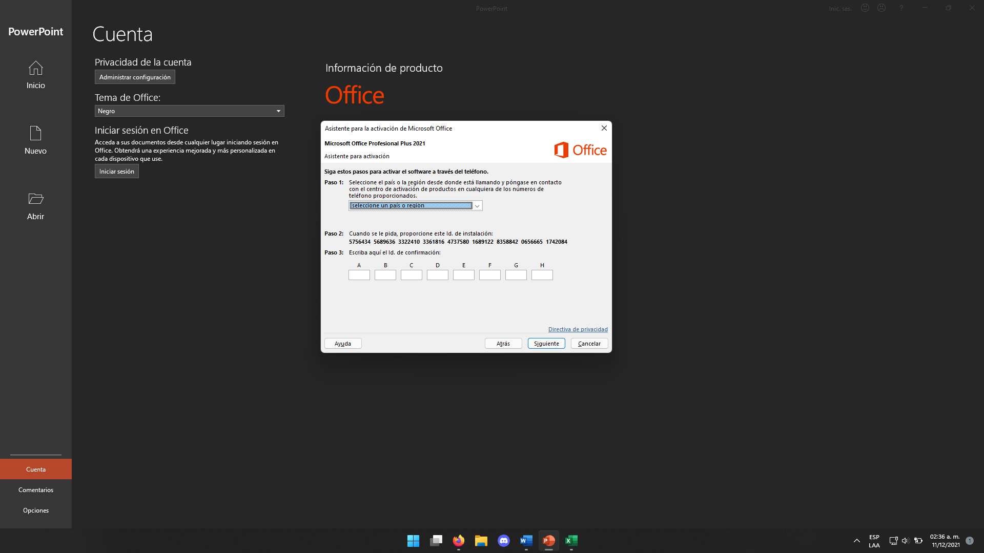 como activar office pro plus 2021