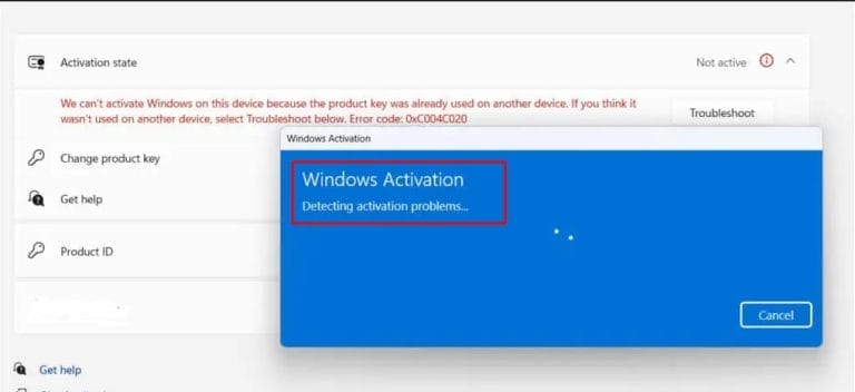 Como solucionar el error 0xC004F213 en Windows 9 0xC004C020 2