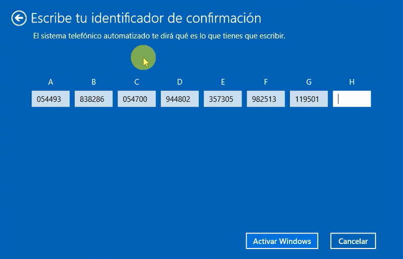 Como activar Windows por telefono 5